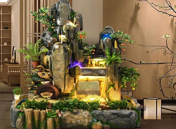 Làm hòn non bộ khô trong nhà hợp phong thủy thẩm mỹ