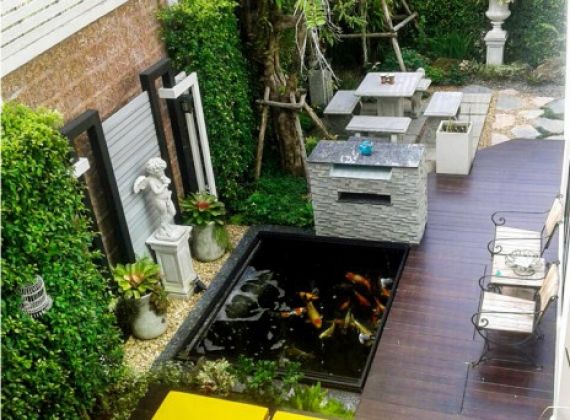 Không muốn rời mắt với những mẫu hồ cá koi mini trong nhà đẹp