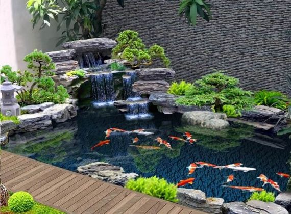 Nơi thi công mẫu hòn non bộ hồ cá koi đẹp nhất, giá tốt nhất