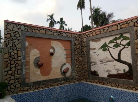 Thi công tranh sỏi đá nghệ thuật ngay tận nơi