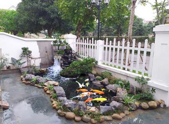 Các mẫu thiết kế hồ cá Koi sân vườn đẹp